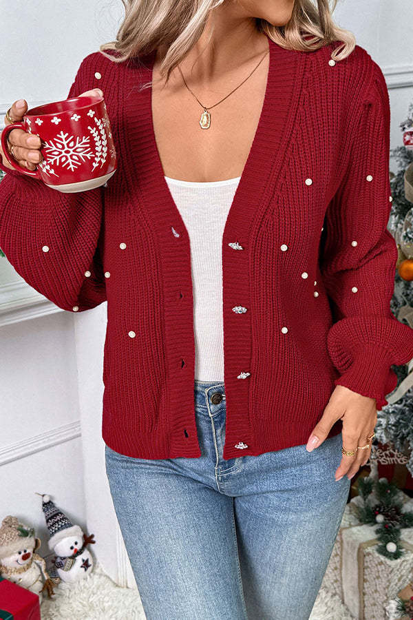 Merry Christmas Long Sleeve Open Front Sweater-tidenox