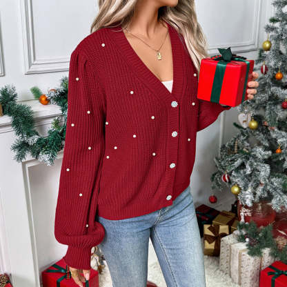 Merry Christmas Long Sleeve Open Front Sweater-tidenox