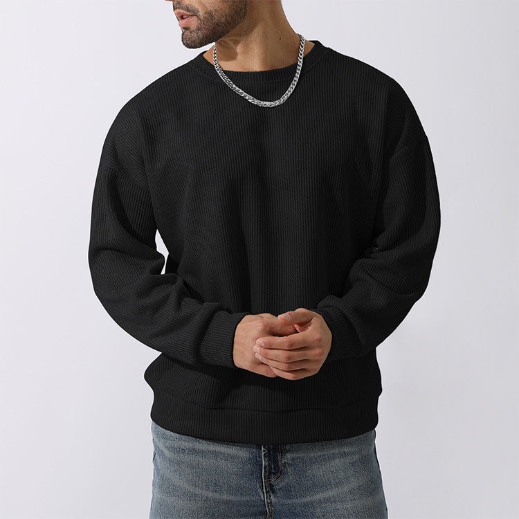 Men's Winter Sweater Loose Round Neck Thickened Sweater-tidenox