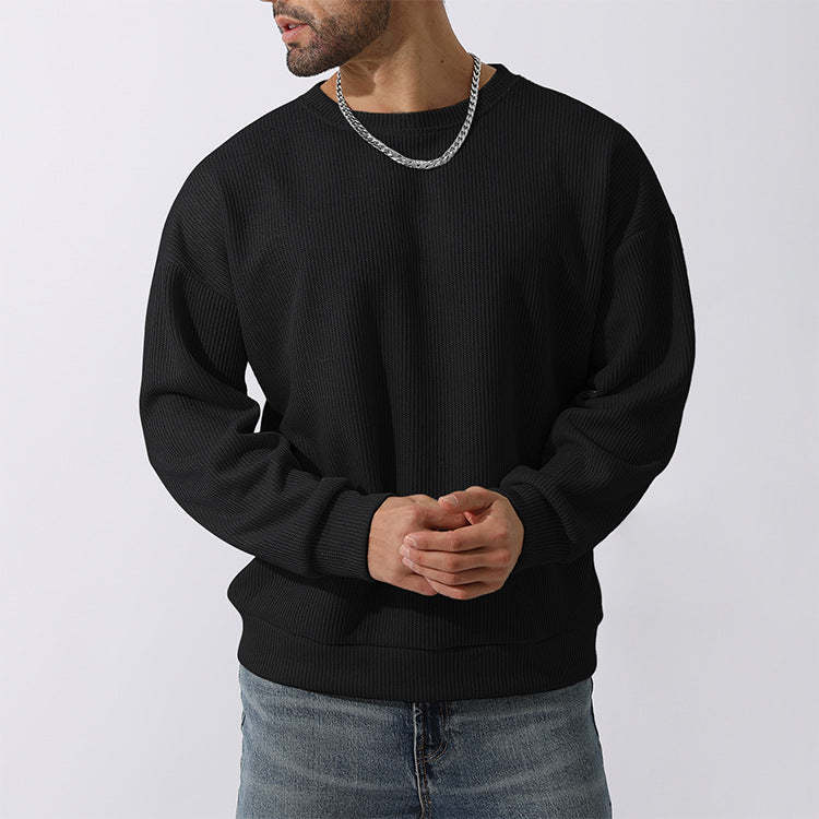 Men's Winter Sweater Loose Round Neck Thickened Sweater-tidenox