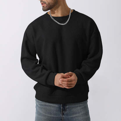 Men's Winter Sweater Loose Round Neck Thickened Sweater-tidenox