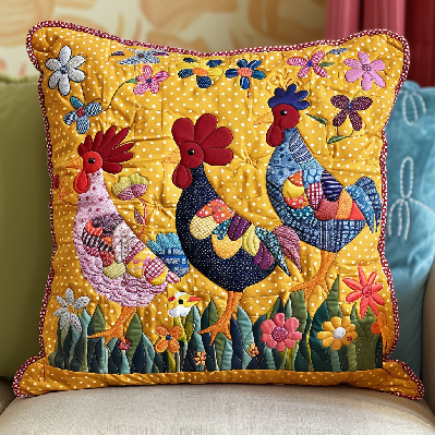 Cat Cluster Quilted Pillow