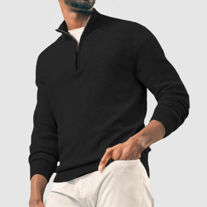 Men's Casual Basic Zipper Pullover Cashmere Sweater ( NEW )-tidenox