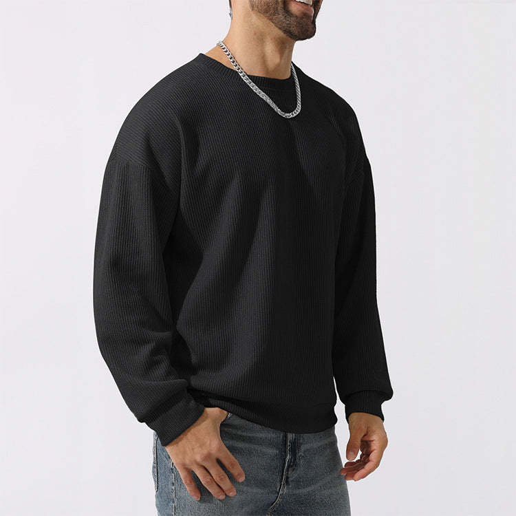 Men's Winter Sweater Loose Round Neck Thickened Sweater-tidenox