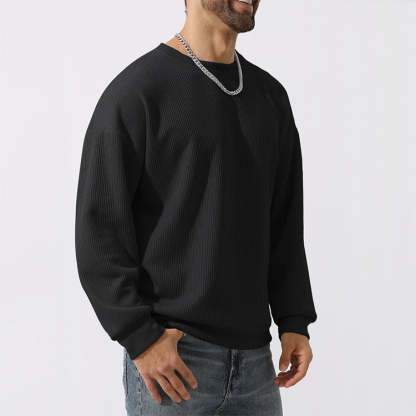 Men's Winter Sweater Loose Round Neck Thickened Sweater-tidenox