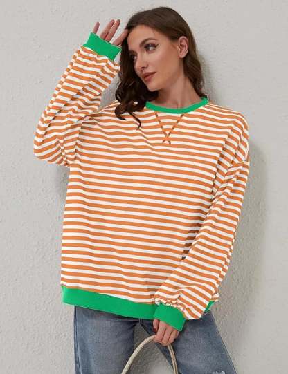 🏆️2025 Womens Stripes Color Block Sweatshirts