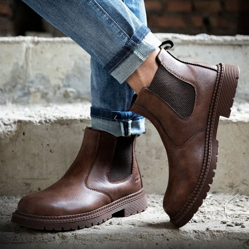 Tidenox ®Men Winter Boots For Work Oil-proof Safety Orthopedic Shoes-tidenox