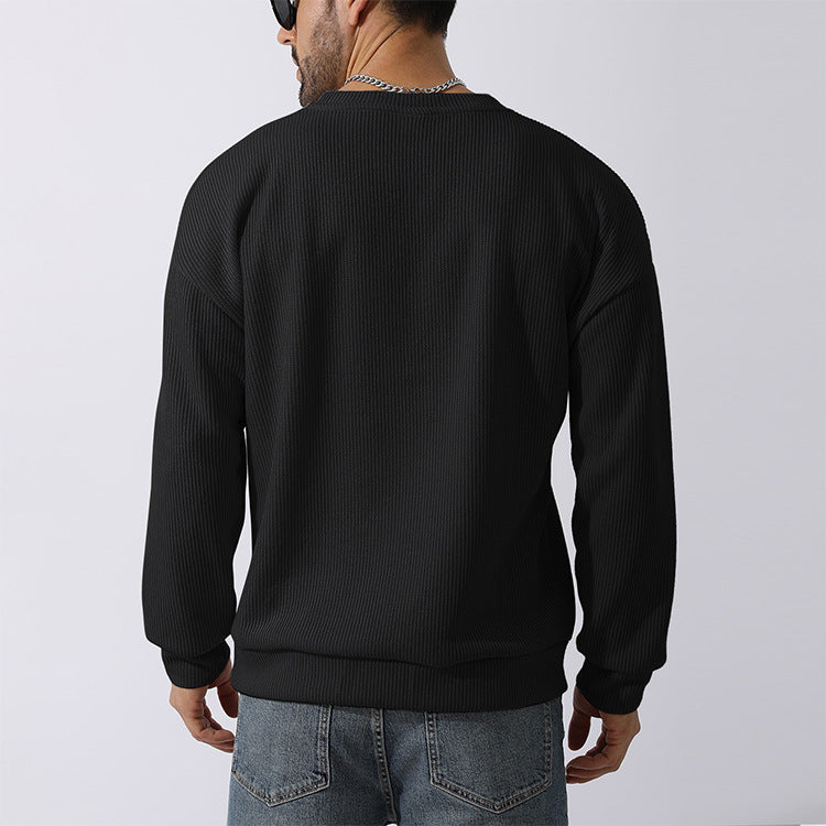Men's Winter Sweater Loose Round Neck Thickened Sweater-tidenox