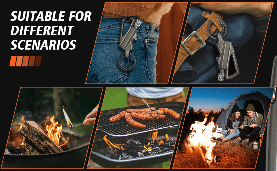 Permanent Match Infinity Lighter with Multitool Keychain Bottle Opener-tidenox