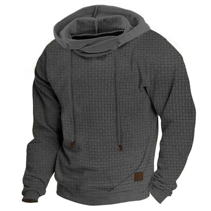 Men's Hoodie Outdoor Sports Solid Color Long Sleeve Daily Tops Apricot Sweatshirt-tidenox