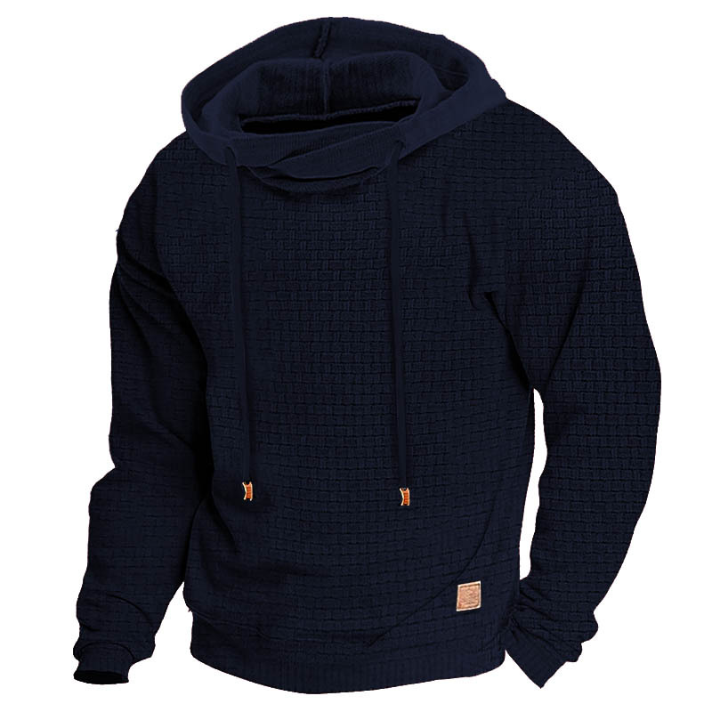 Men's Hoodie Outdoor Sports Solid Color Long Sleeve Daily Tops Apricot Sweatshirt-tidenox