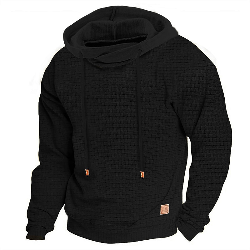 Men's Hoodie Outdoor Sports Solid Color Long Sleeve Daily Tops Apricot Sweatshirt-tidenox