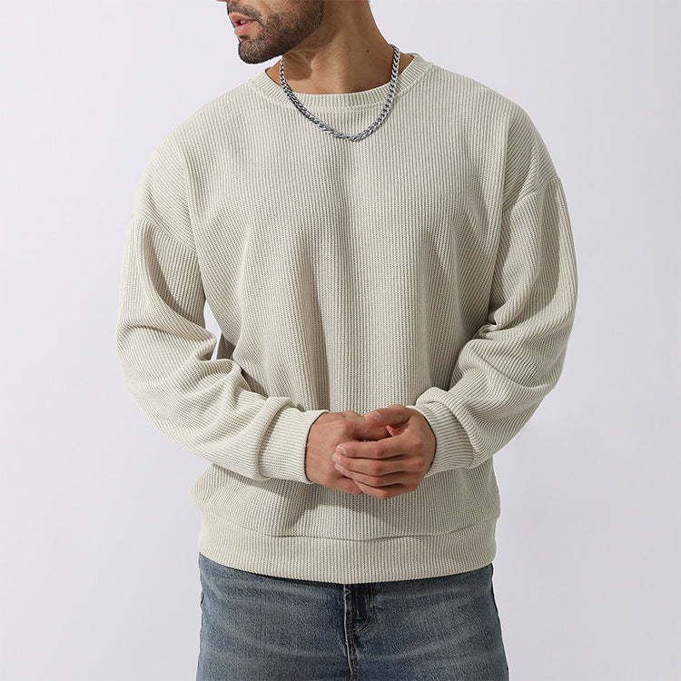 Men's Winter Sweater Loose Round Neck Thickened Sweater-tidenox