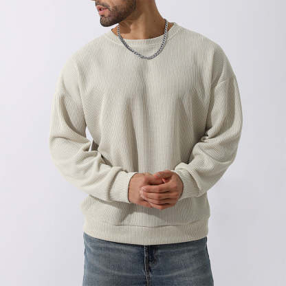 Men's Winter Sweater Loose Round Neck Thickened Sweater-tidenox
