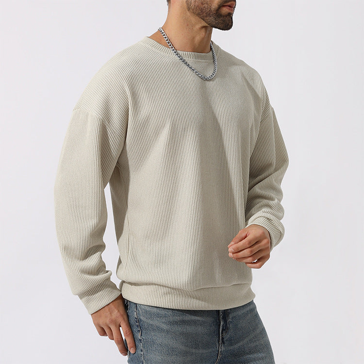 Men's Winter Sweater Loose Round Neck Thickened Sweater-tidenox