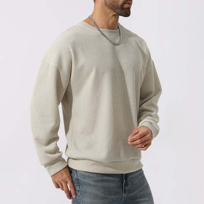Men's Winter Sweater Loose Round Neck Thickened Sweater-tidenox