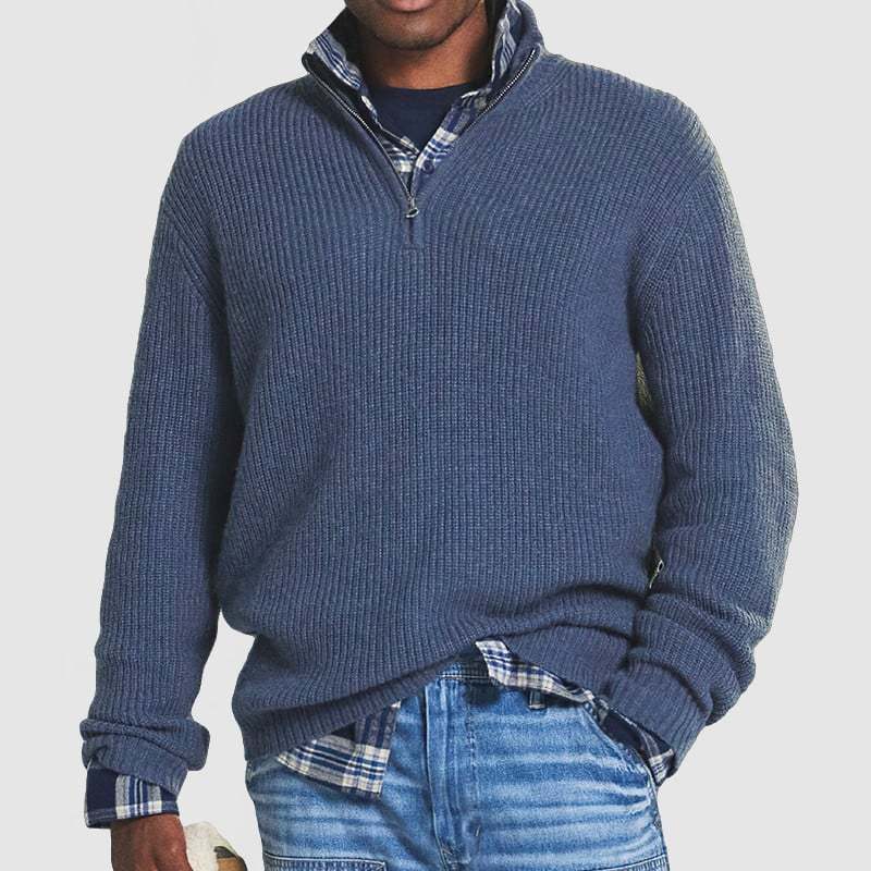 Men's Business Casual Zipper Sweatshirt-tidenox