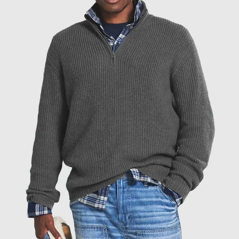 Men's Business Casual Zipper Sweatshirt-tidenox