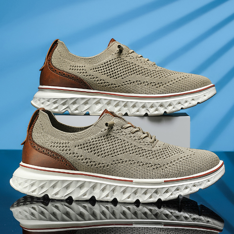 ⏰LAST DAY - 50% OFF🛒Men's Hands Free Slip On Oxford Shoes – Ultra Comfortable knitted fabric shoes, Lightweight Casual Walking Sneakers, Comfortable Dress Shoes, Mesh Urban Shoes for Business & Daily Wear-tidenox