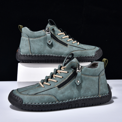 ⏰ Clearance Sale – 70% OFF 🔥Men’s Casual Outdoor Boots – Genuine Leather, Wide Toe, Zipper Slip-On Design-tidenox