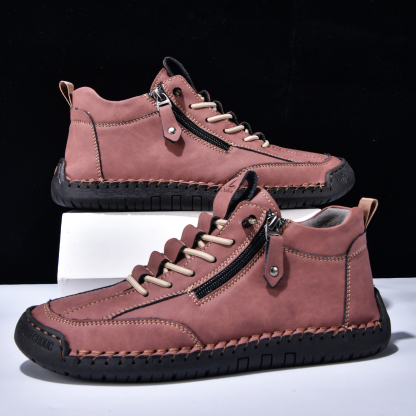 ⏰ Clearance Sale – 70% OFF 🔥Men’s Casual Outdoor Boots – Genuine Leather, Wide Toe, Zipper Slip-On Design-tidenox