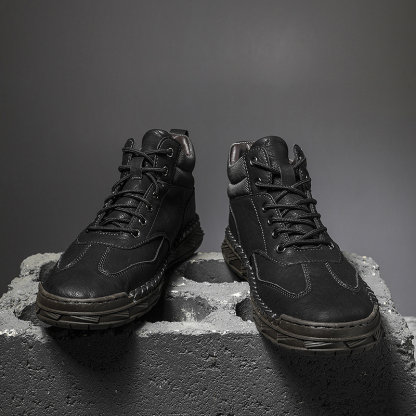 ⏰LAST DAY-70% OFF🛒Men’s Outdoor Leather Boots – -, Arch Support, Lightweight and Non-Slip for Walking & Driving-tidenox