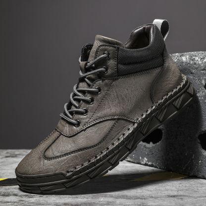 ⏰LAST DAY-70% OFF🛒Men’s Outdoor Leather Boots – -, Arch Support, Lightweight and Non-Slip for Walking & Driving-tidenox