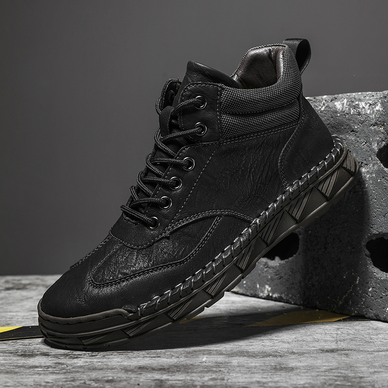 ⏰LAST DAY-70% OFF🛒Men’s Outdoor Leather Boots – -, Arch Support, Lightweight and Non-Slip for Walking & Driving-tidenox