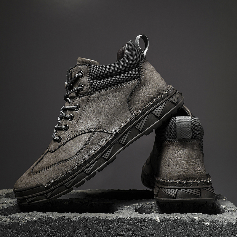 ⏰LAST DAY-70% OFF🛒Men’s Outdoor Leather Boots – -, Arch Support, Lightweight and Non-Slip for Walking & Driving-tidenox