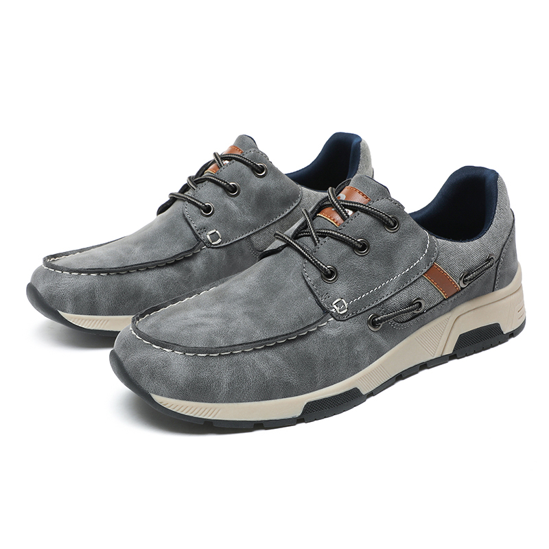 ⏰Limited Time 60% OFF🛒 Men's Comfortable Lace-Up Walking Shoes – Washed Denim-Style Leather With Arch Support, Heel Pain Relief & All-Day Comfort for Casual Daily Wear-tidenox