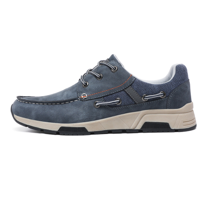 ⏰Limited Time 60% OFF🛒 Men's Comfortable Lace-Up Walking Shoes – Washed Denim-Style Leather With Arch Support, Heel Pain Relief & All-Day Comfort for Casual Daily Wear-tidenox