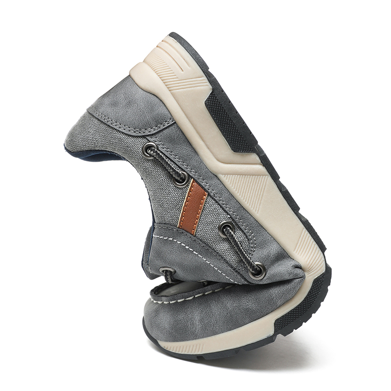 ⏰Limited Time 60% OFF🛒 Men's Comfortable Lace-Up Walking Shoes – Washed Denim-Style Leather With Arch Support, Heel Pain Relief & All-Day Comfort for Casual Daily Wear-tidenox
