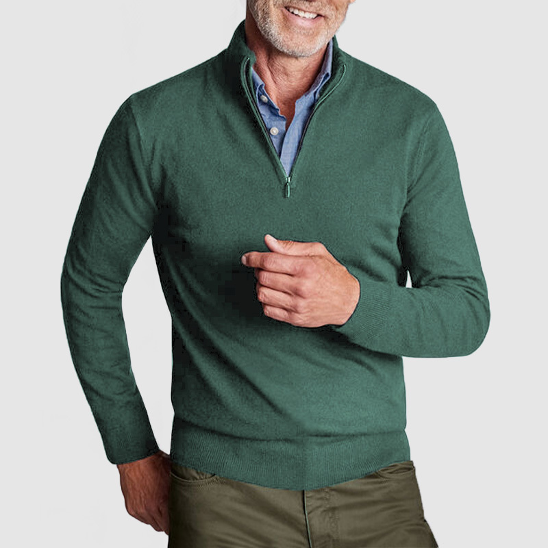 Men's New Cashmere Collar Pullover Shirt-tidenox