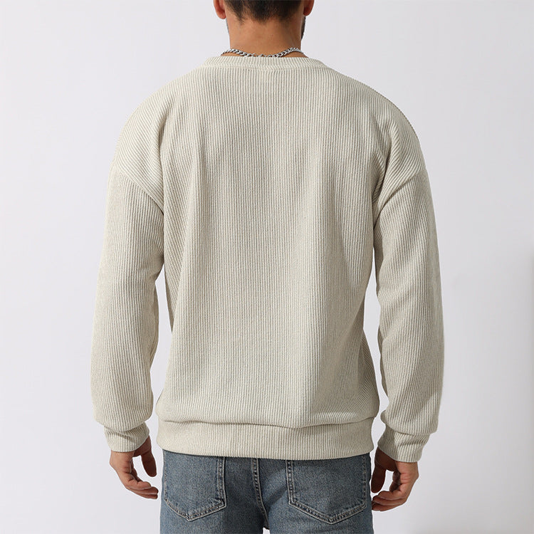 Men's Winter Sweater Loose Round Neck Thickened Sweater-tidenox