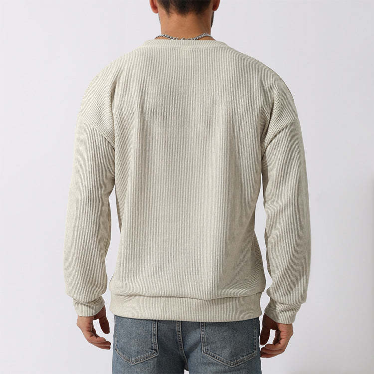 Men's Winter Sweater Loose Round Neck Thickened Sweater-tidenox
