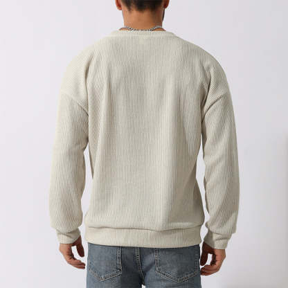 Men's Winter Sweater Loose Round Neck Thickened Sweater-tidenox