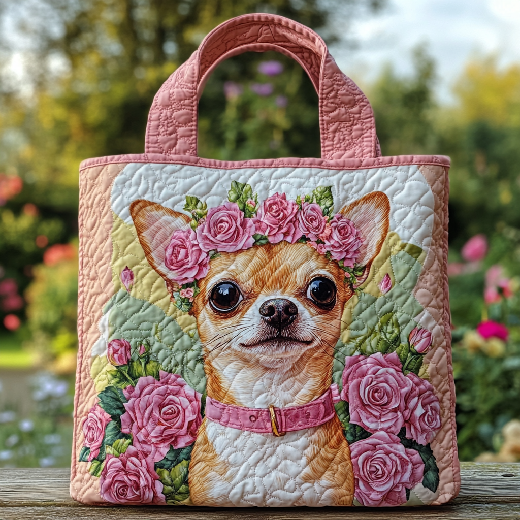 Chihuahua Glow Quilted Tote Bag NCU0DK9357-tidenox