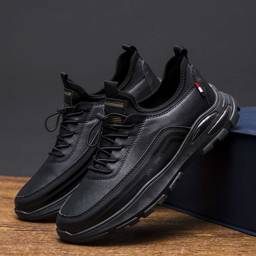 AirStep Luxe: Men's Easy-Wear Leather Ortho Sneakers-tidenox