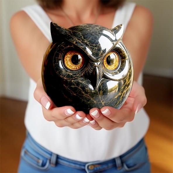 🦉Luxury Owl Stone Sculpture – Sophisticated Home Décor & Perfect Gift Piece 🖤✨🎁