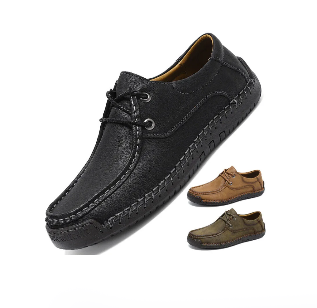 ⏰Last Day! 45% OFF  🔥Men's Handmade Leather Casual Shoes, Lace-up Oxford Loafers with Stitched Sole