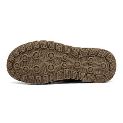(⏰Limited Time Sale 53% OFF 🔥)Men's Premium Leather Orthopedic Sandals Handcrafted Full-Grain Leather-Closed Toe, Arch Support, Anti-Slip, Shock-Absorbing, Suitable for Riding, Gardening, Daily Errands