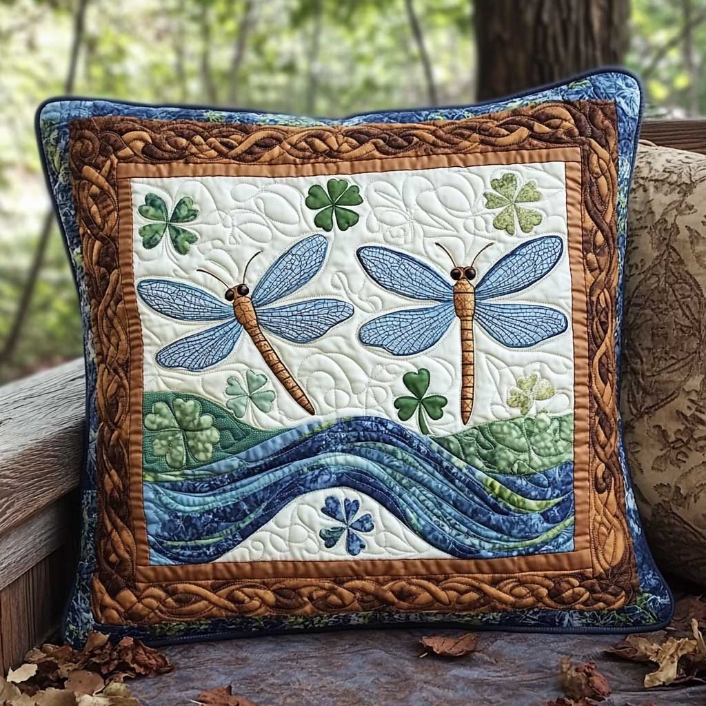 Little Dragonfly Shamrock WP2502070CL Quilt Pillow Case-tidenox