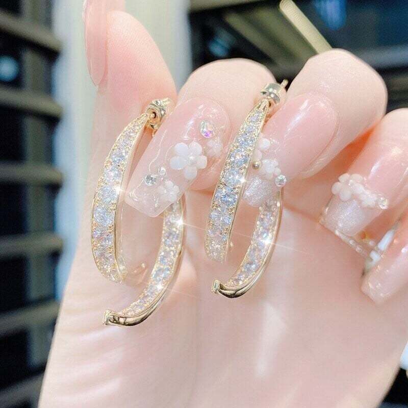 Fashion Cross Curved Earrings-tidenox