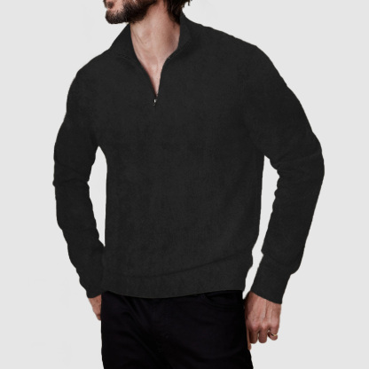 Men's Vintage Zipper Suede Basic Polo Shirt ( NEW )-tidenox