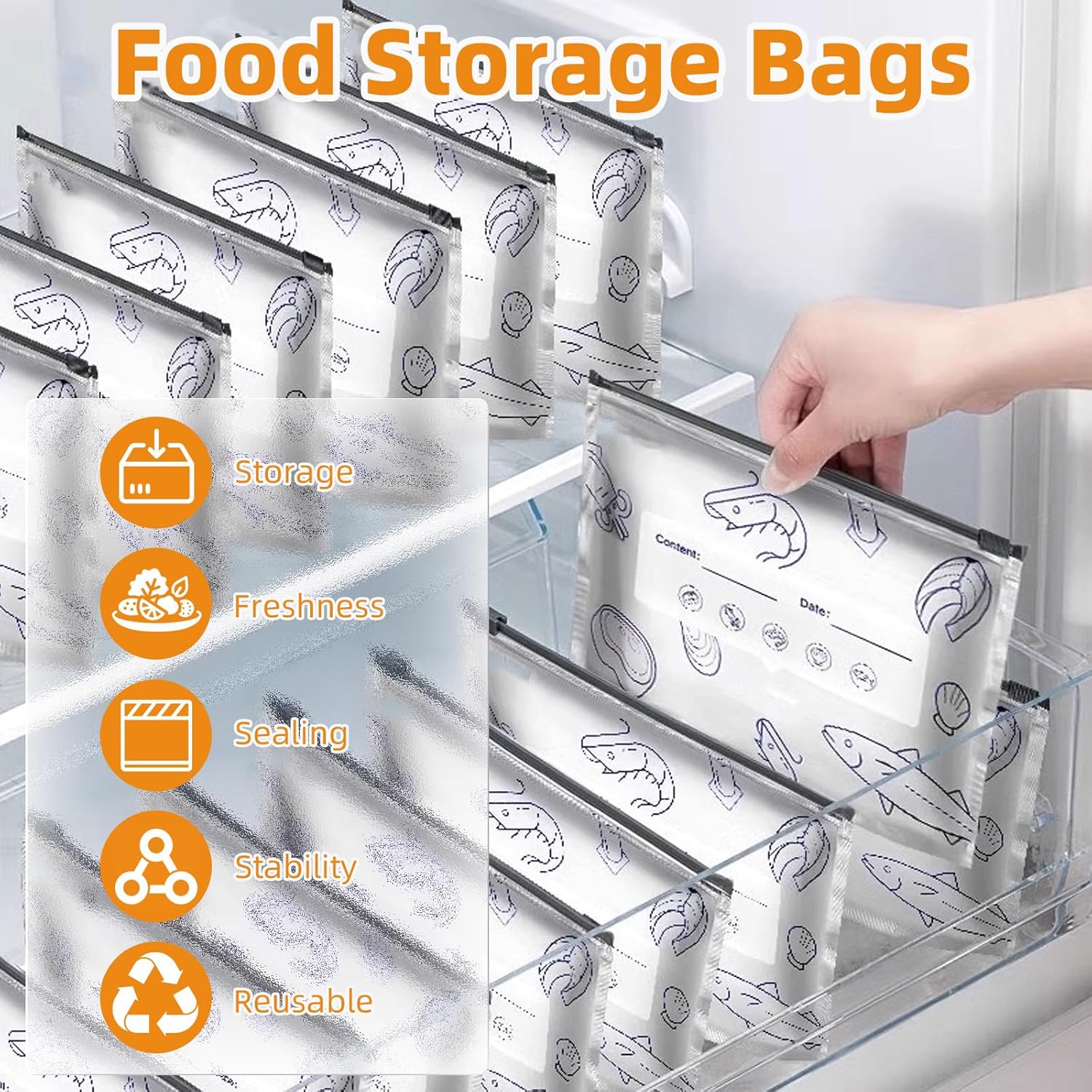 ✨ Reusable Aluminum Foil Sealable Food Storage Bags | Lock in Freshness, Prevent Leaks & Organize Your Kitchen ♻️🔒-tidenox