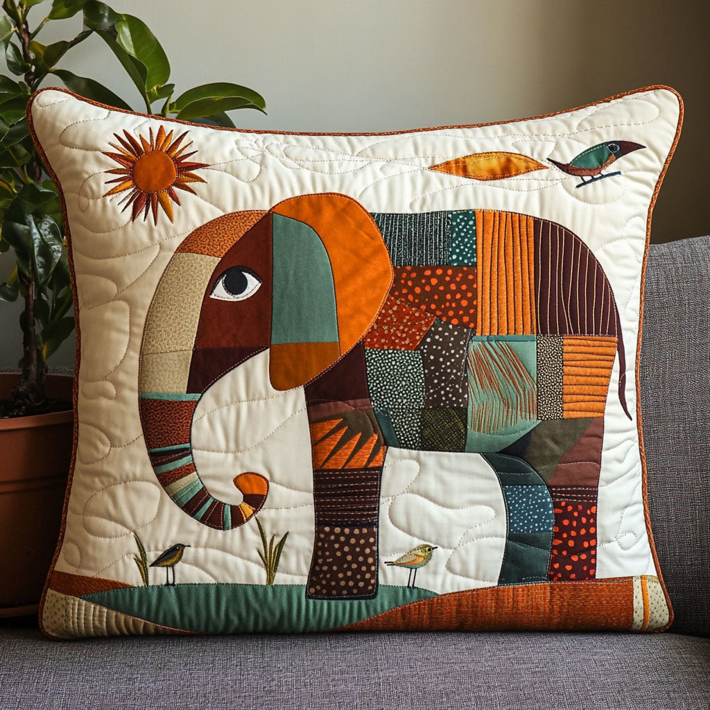 Patchwork Elephant CW2406039CL Quilt Pillow Case-tidenox