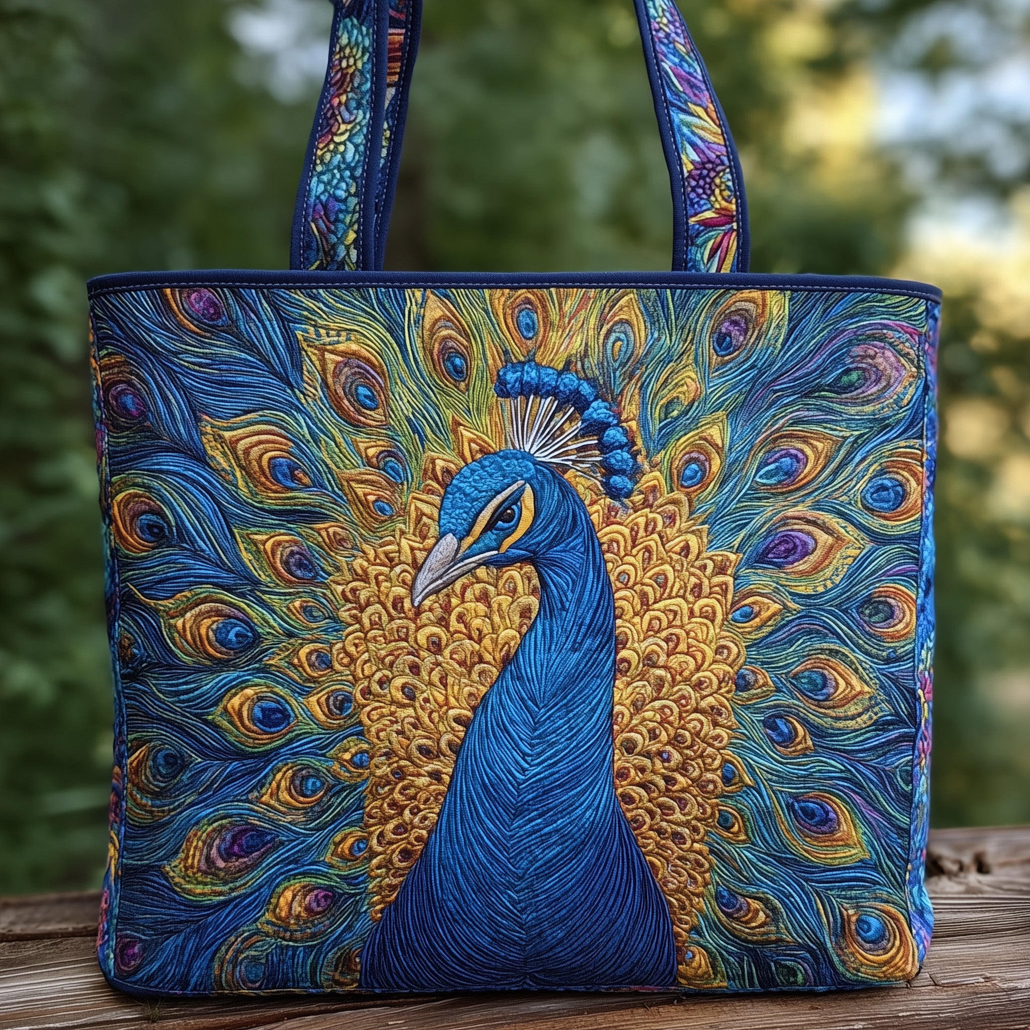 Peacock Quilted Tote Bag GFTOMA2511-tidenox