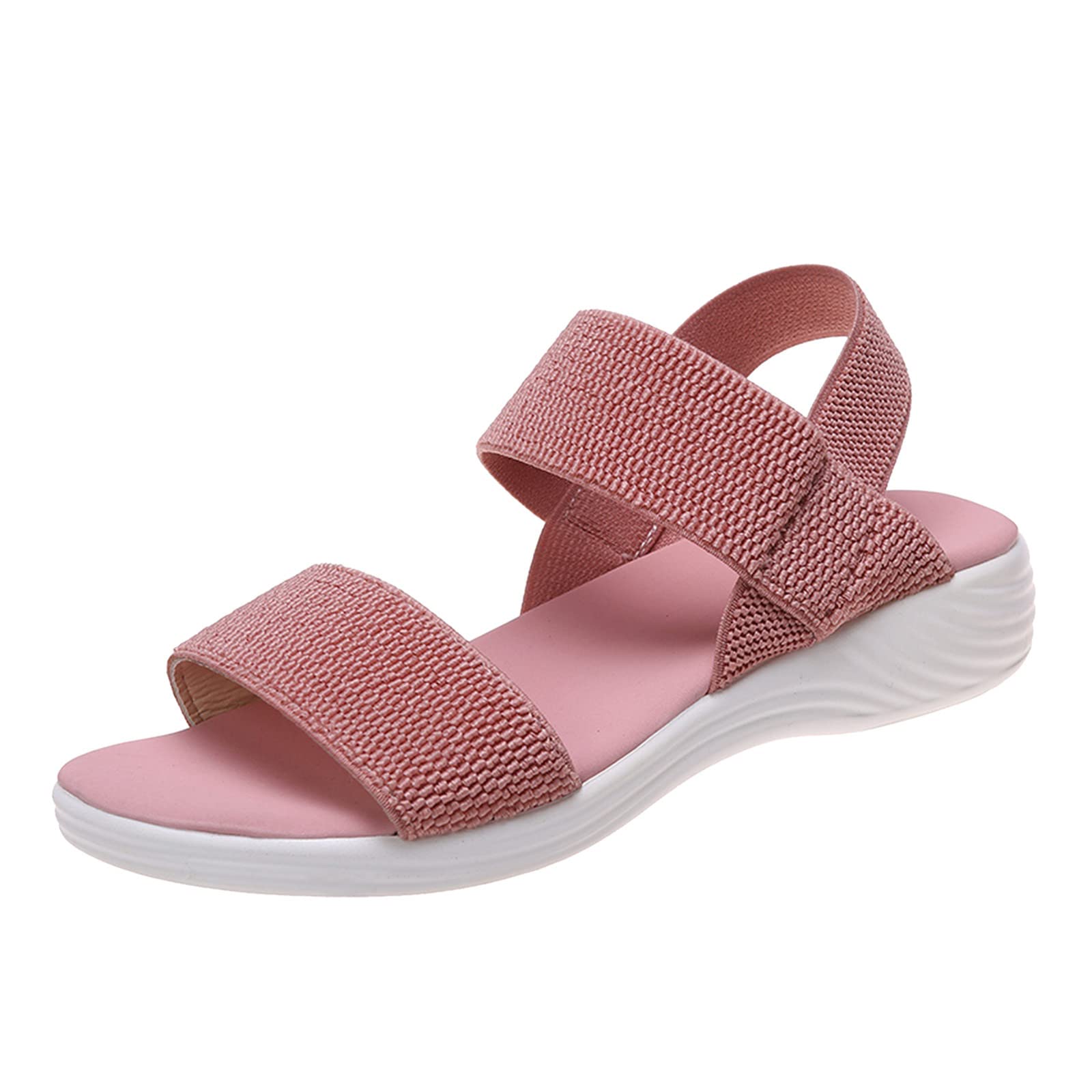 Womens Comfy Breathable Knit Sandals Casual Stretch Open Toe Walking Shoes-tidenox