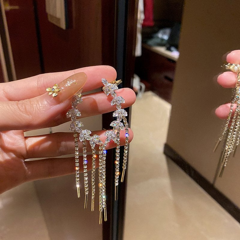 (🌸New Spring)Willow tassel ear cuff earrings-tidenox