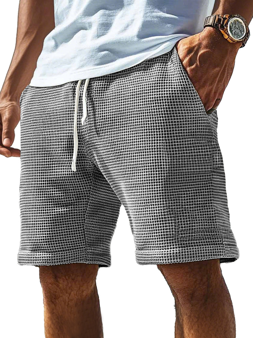 Men's Everyday Waffle Drawstring Comfort Shorts-tidenox